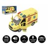 Auto ambulance plast 20cm na setrvačník na baterie se zvukem se světlem v krabici 26x15x12cm