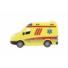 Auto ambulance plast 20cm na setrvačník na baterie se zvukem se světlem v krabici 26x15x12cm