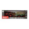 Traktor Zetor s vlekem a balíky plast 36cm na setrvačník na bat. se světlem se zvukem v krab. 39x13