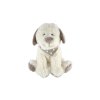 Pes/Pejsek sedící se šátkem plyš 23cm bílý v sáčku 0+
