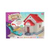 Stavebnice dům s pískem plast s doplňky v krabici 28x19x8cm