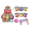 Sliz - hmota duhová s doplňky 6x6,5cm mix druhů v plastovém kelímku 18ks v boxu