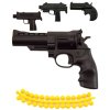 Pistole dětská 11cm na měkké kuličky set se soft náboji v krabici 4 druhy