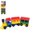 LORI 007 Vláček barevný 35cm set lokomotiva + 2 vagonky plast 7