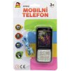 Telefon dětský 11cm tlačítkový mobil na baterie AJ Zvuk 4 barvy na kartě