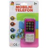 Telefon dětský 11cm tlačítkový mobil na baterie AJ Zvuk 4 barvy na kartě