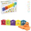 CUBIKA DŘEVO Baby stavebnice Domečky barevné set 30 dílků pro miminko