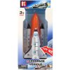 Raketoplán 20cm zpětný chod na baterie Světlo Zvuk kov v krabičce