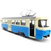 Tramvaj kovová s efekty 16cm na baterie zpětný chod Světlo Zvuk