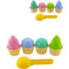 Zmrzlina set na písek lopatka 15cm + 8 báboviček plast v síťce 2 barvy