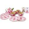 MAC TOYS Čajový servis kovový kytičky dětské nádobíčko v krabici