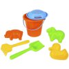 LENA Sada na písek kbelík s formičkami a nástroji se sítkem 7ks