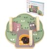 VIGA DŘEVO PolarB baby hra na schovávanou manipulační deska zvířátka