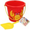 Pískový set kbelík barevný se zvířátkem s lopatkou sada na písek 3 druhy