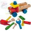 WOODY DŘEVO Auto montážní tahací dřevěné k sestavení set se 3 nástroji