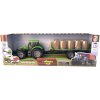 Traktor farmářský na setrvačník s přívěsem s balíky sena 3 barvy plast