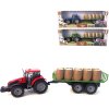 Traktor farmářský na setrvačník s přívěsem s balíky sena 3 barvy plast