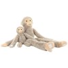 PLYŠ Opice 82cm s mládětem na suchý zip dlouhé končetiny *PLYŠOVÉ HRAČKY*