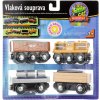 MAXIM DŘEVO Vlaková souprava nákladní vagón 4ks doplněk k vláčkodráze