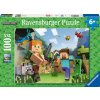 RAVENSBURGER Puzzle XXL Minecraft Steeve a Alex 100 dílků 49x36cm