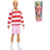 MATTEL BRB Barbie Fashionistas panák Ken červenobílé pruhované triko