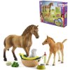 SCHLEICH Quarter kůň a hříbě set se štěňátkem a doplňky plast