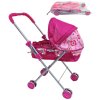Kočárek skládací růžový pro panenku miminko kovová konstrukce