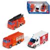 SIKU Záchranářská vozidla set auto 3ks hasiči + záchranka model kov 6326