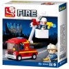 SLUBAN Fire Požární auto s malou plošinou 82 dílků + 1 figurka STAVEBNICE