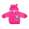 Zimní kabátek chlupáčková bundička s kapucí Cute Bunny Baby Nellys - malinová