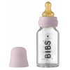 Skleněná antikoliková lahvička BIBS - 110 ml s kaučukovou savičkou vel. S, lila
