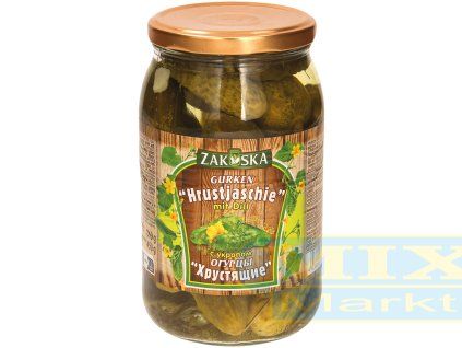 Nakrájené okurky Hrustjaschie s koprem