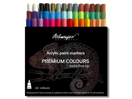 Artmagico akrylový popisovač s Extra jemným hrotem (0,7 mm) 42 ks