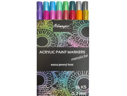 Artmagico akrylový popisovač s Extra jemným hrotem METALICKÉ