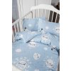 Bavlněné dětské povlečení do malé postýlky 90x135, 45x60 cm sen modrý