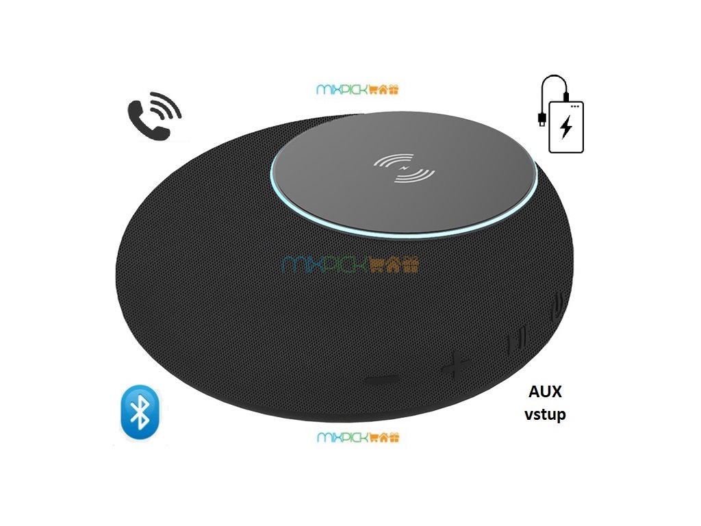 3v1 Bluetooth reproduktor - podpora pre hovory, aux, bezdrôtové nabíjanie -  MixPick