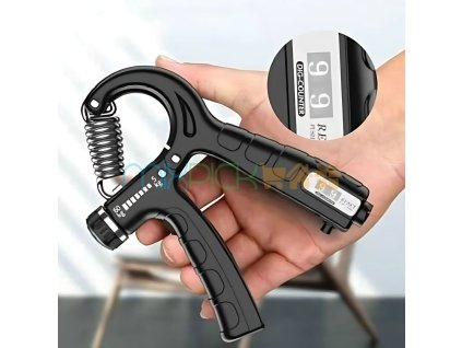 hand gripper 60kg posilnovac uchopu s pocitadlom a nastavenim odporu 6
