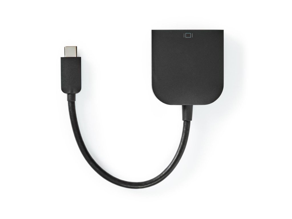 Nedis USB-C™ Kabel s Adaptérem | Type-C™ Zástrčka - DVI-D 24+5 Zásuvka | 0,2 m | Černý