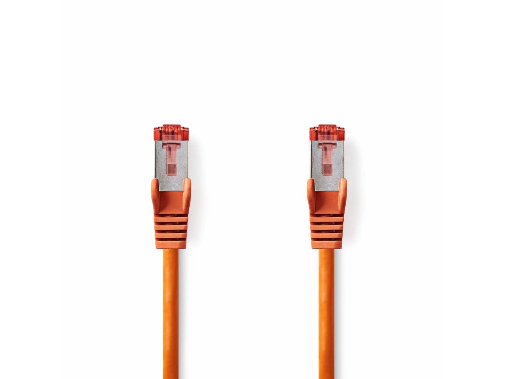 Cat 6 kabel | RJ45 Zástrčka | RJ45 Zástrčka | S / FTP | 2.00 m | Kulatý | LSZH | Oranžová | Label