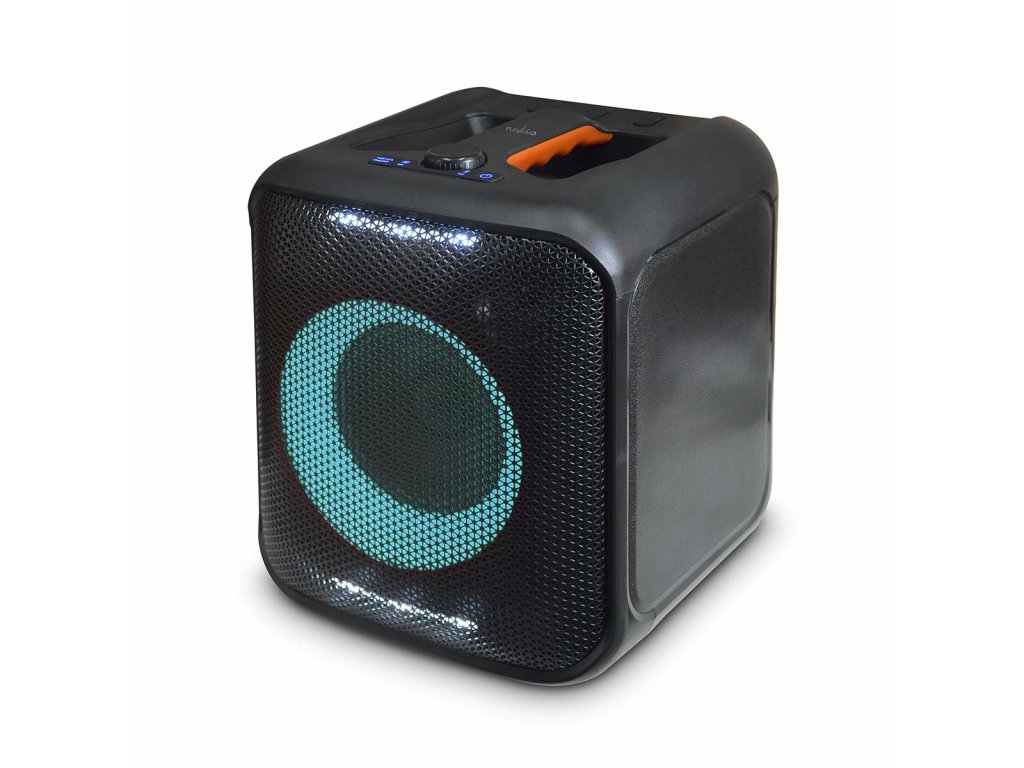 Reproduktor Bluetooth® Party | Maximální doba přehrávání na baterie: 5 hod | 150 W | Držadlo | Párty osvětlení | Propojitelný | Ekvalizér | Černá / Oranžová