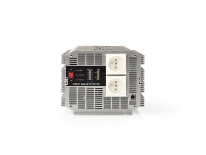 Nedis PIMS250012E měnič napětí 12 V na 230 V, 2500 W, 2 CZ zásuvky