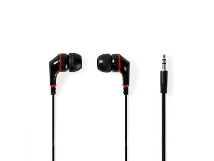 Nedis HPWD1002BK špuntová sluchátka do uší, 100 dB, plochý kabel 1.2 m, černá