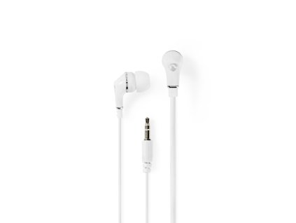 Nedis HPWD1002WT špuntová sluchátka do uší, 100 dB, plochý kabel 1.2 m, bílá
