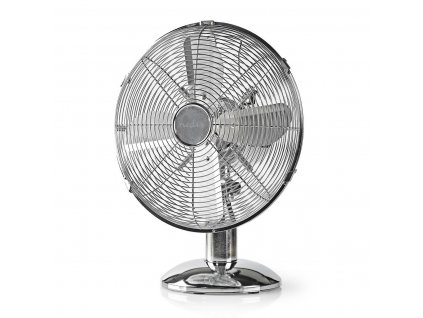 Nedis FNTB20ECR30 kovový ventilátor stolní 30 cm, 35 W, funkce oscilace, chrom