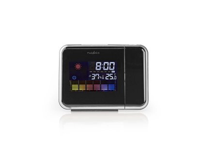 Nedis WEST103BK LCD hodiny s projekcí času, vlhkoměrem a předpovědí počasí