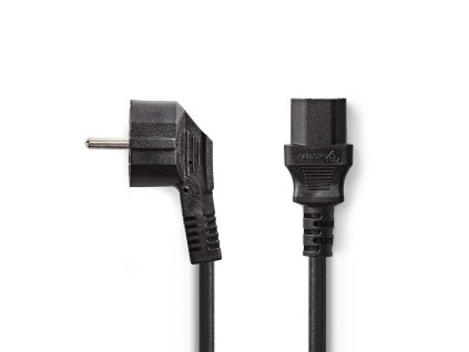 Napájecí Kabel | Úhlová zástrčka Schuko - IEC-320-C13 | 2 m | Černá barva