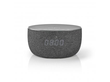 Nedis SPBT4000GY Bluetooth® reproduktor 30 W s bezdrátovou nabíječkou 5 W, až 6 hodin hraní, hodiny, šedá