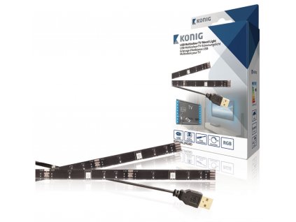 König USB LED pásek za TV, 2x 50 cm, RGB, stmívatelný König KNM-ML2RGBD