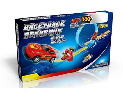 Eddy Toys závodní dráha s lopingem a autíčkem, set 12ks