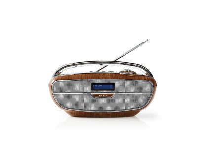 Nedis RDDB5310BN radiopřijímač digital DAB+, FM, Bluetooth®, microSD, USB, 60 W, hnědá/chrom